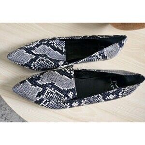 Marc Fisher Womens Shoes Flats Loafer Zurri Pointed Toe Croc-embossed Leather 7M